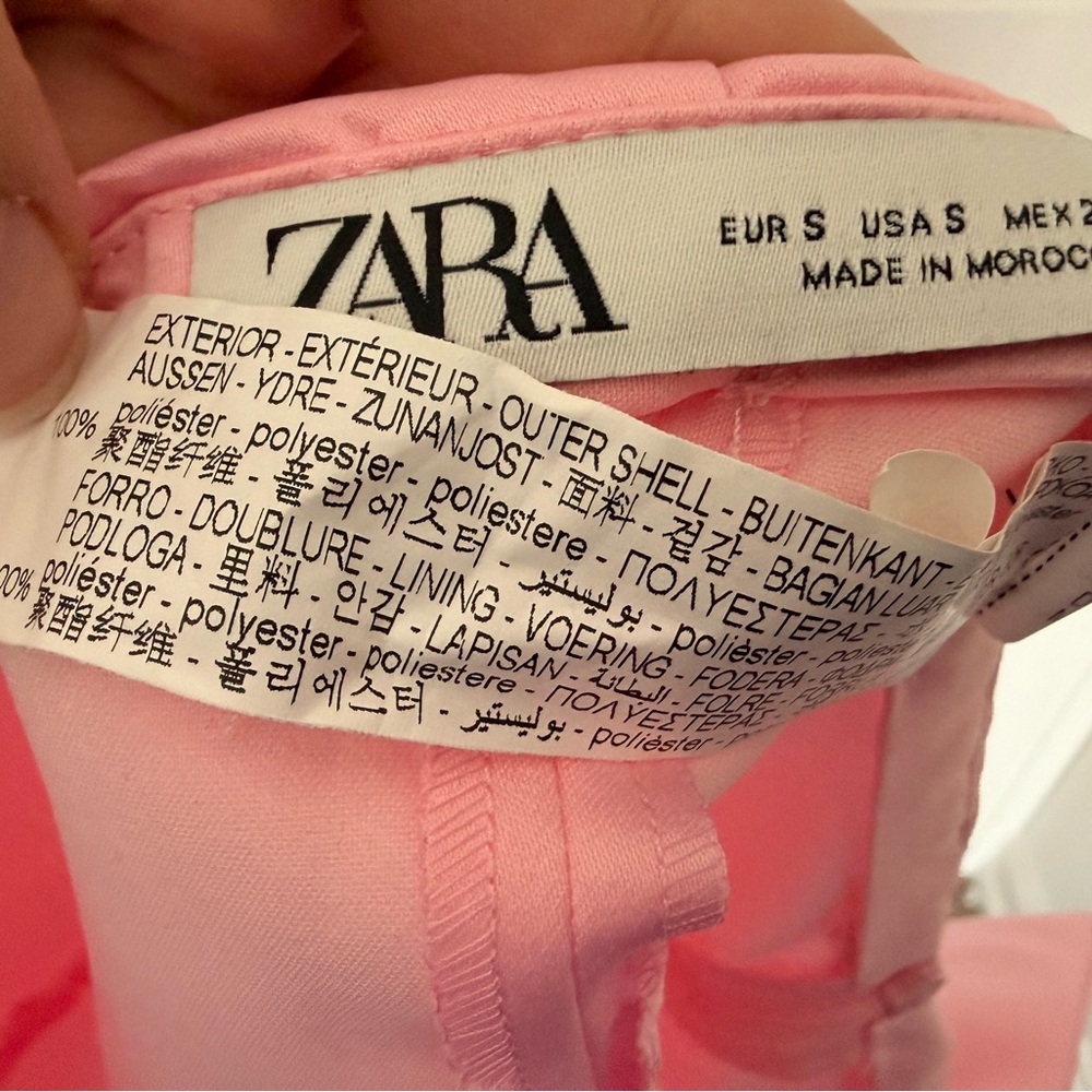Zara Pink Oversized Bow Mini Skirt Satin Statement Viral Blogger Style size S - Picture 6 of 6
